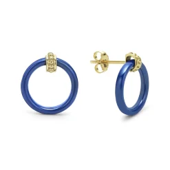 Clearance LAGOS Large 18K Gold Ceramic Circle Stud Earrings