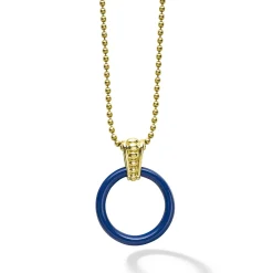 Hot LAGOS Large 18K Gold Ceramic Circle Pendant Necklace