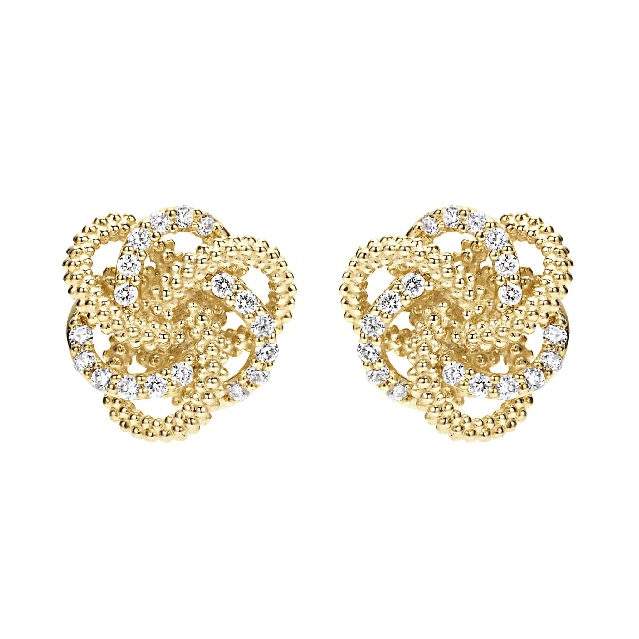 Online LAGOS Large 18K Gold Love Knot Diamond Earrings