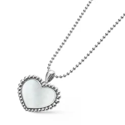 Hot LAGOS Large Mother Of Pearl Heart Pendant Necklace