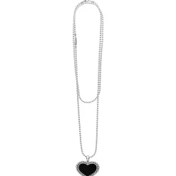 Fashion LAGOS Large Onyx Heart Pendant Necklace