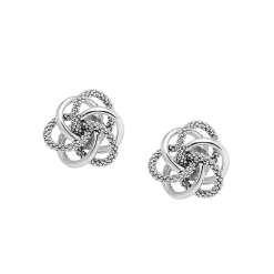 Cheap LAGOS Large Silver Love Knot Stud Earrings