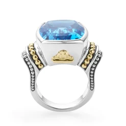 Hot LAGOS Large Swiss Blue Topaz Statement Ring