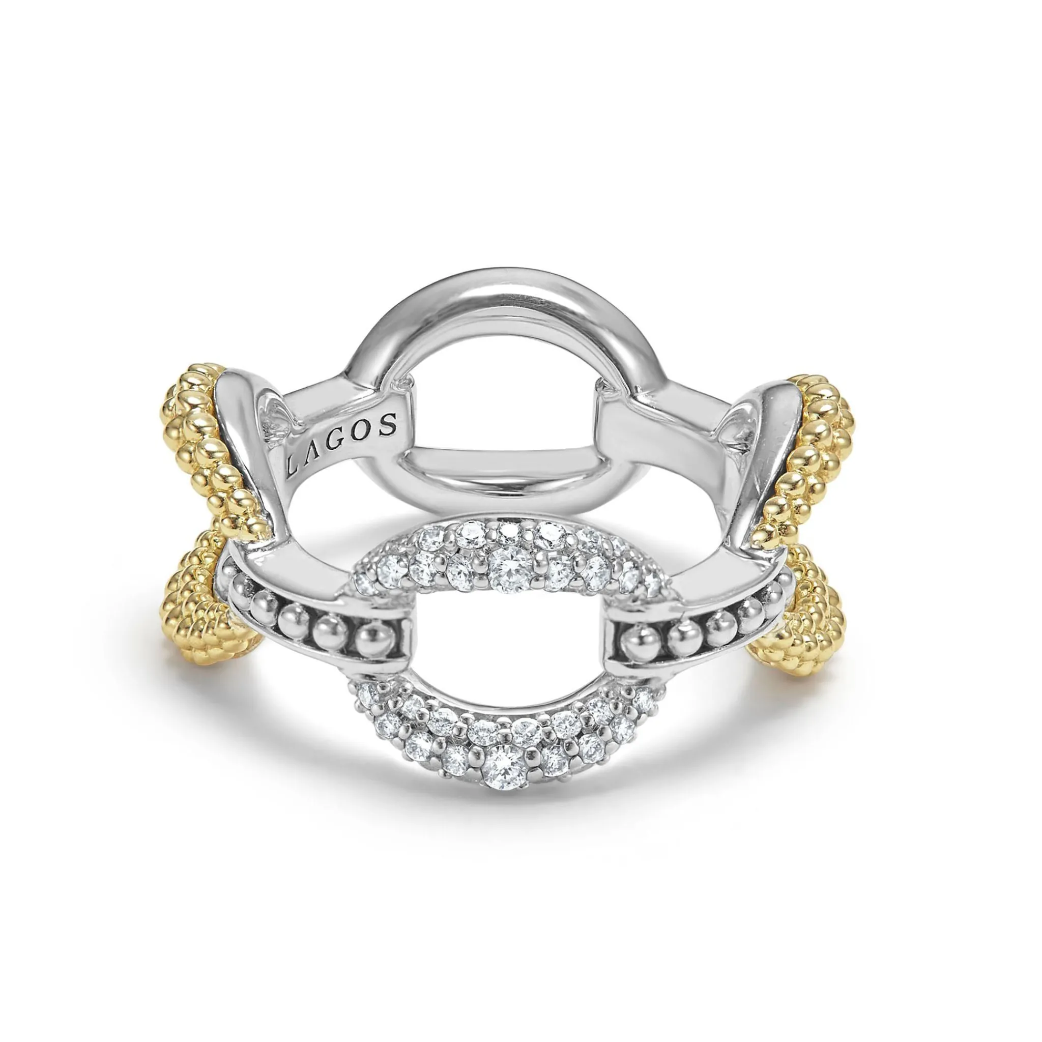 Clearance LAGOS Large Two-Tone Eternity Diamond Ring