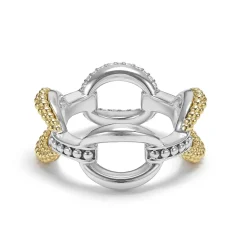 Clearance LAGOS Large Two-Tone Eternity Diamond Ring
