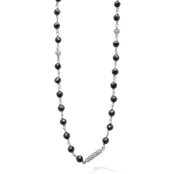 Hot LAGOS Long Black Ceramic Beaded Necklace