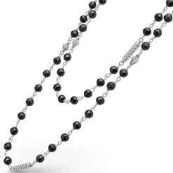 Hot LAGOS Long Black Ceramic Beaded Necklace