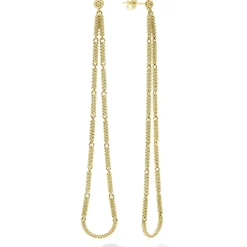 Hot LAGOS Long 18K Gold Superfine Caviar Tear Drop Earrings