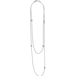 Fashion LAGOS Long Silver Caviar Beaded Necklace