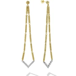Shop LAGOS Long Superfine Diamond Drop Earrings
