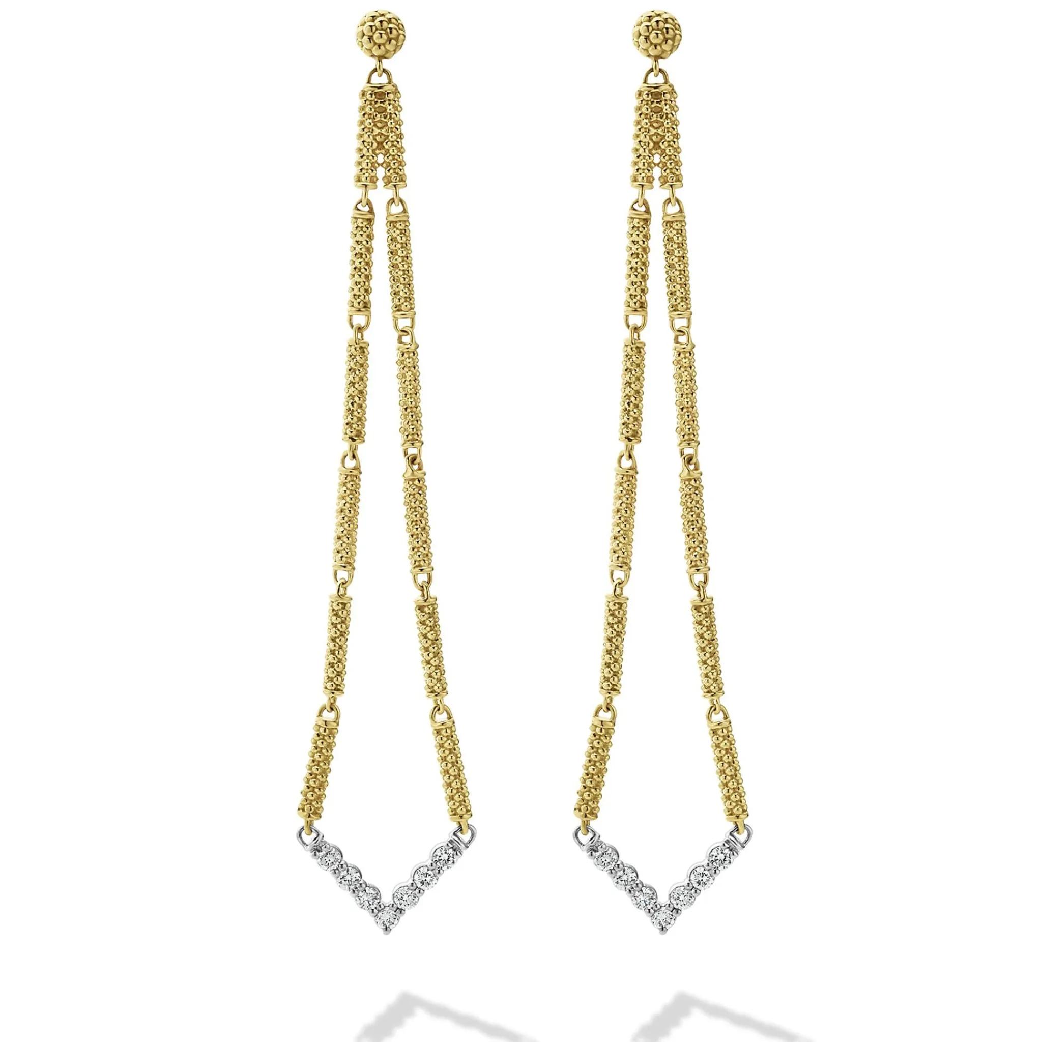 Shop LAGOS Long Superfine Diamond Drop Earrings