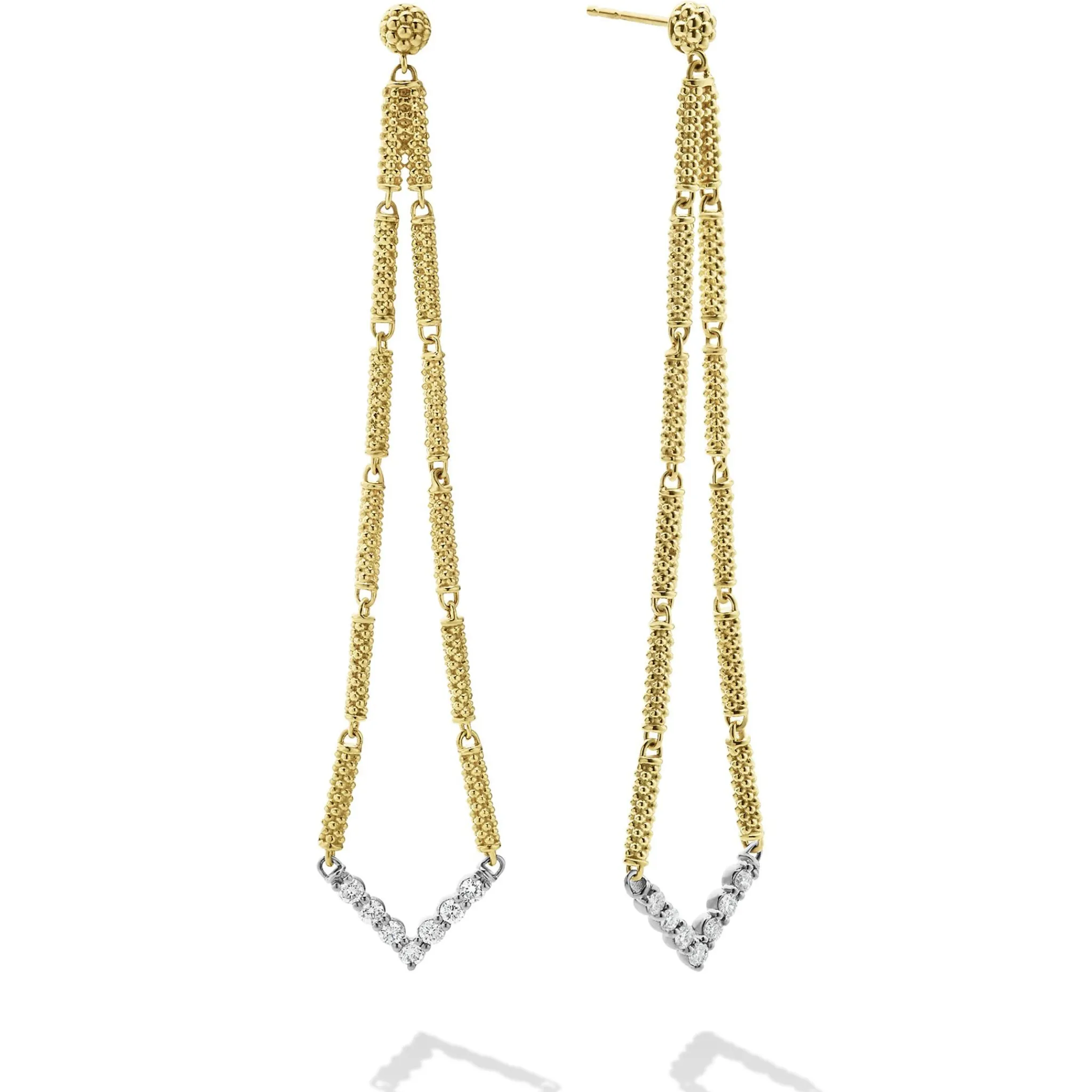 Cheap LAGOS Long Superfine Diamond Drop Earrings