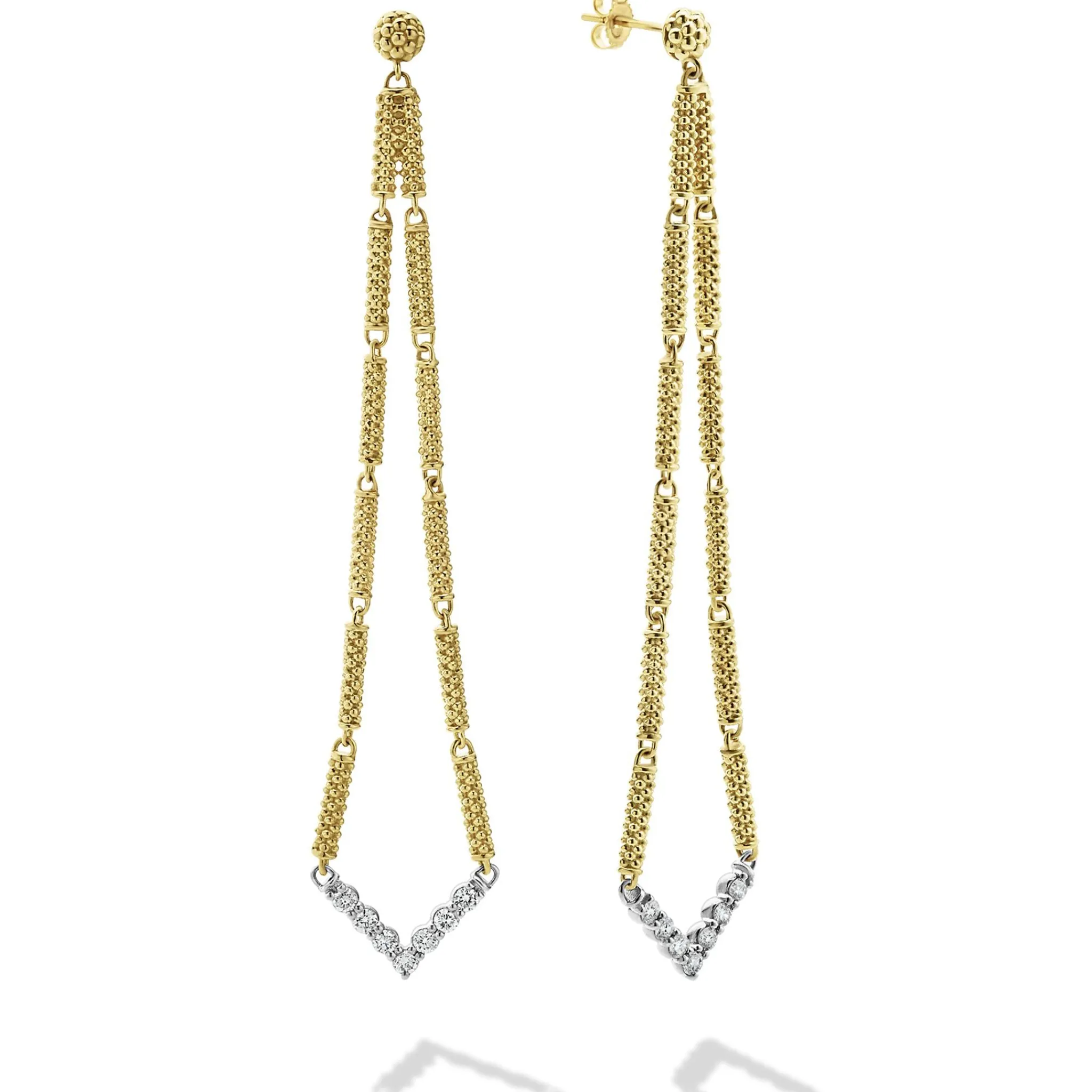 Cheap LAGOS Long Superfine Diamond Drop Earrings