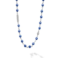 New LAGOS Long Ultramarine Ceramic Beaded Necklace