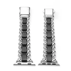 Sale LAGOS Matte Black Ceramic And Stainless Steel Watch Bracelet-38-45Mm