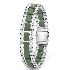 Cheap LAGOS Matte Hunter Green Ceramic Link Bracelet