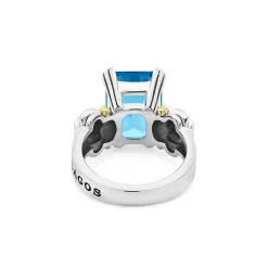 Hot LAGOS Medium Emerald-Cut Swiss Blue Topaz Ring