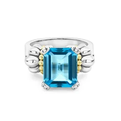 Best Sale LAGOS Medium Emerald-Cut Swiss Blue Topaz Ring