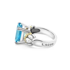 Best Sale LAGOS Medium Emerald-Cut Swiss Blue Topaz Ring