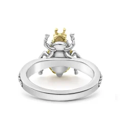 Clearance LAGOS Olive Quartz Beetle Diamond Ring
