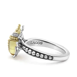 Online LAGOS Olive Quartz Beetle Diamond Ring