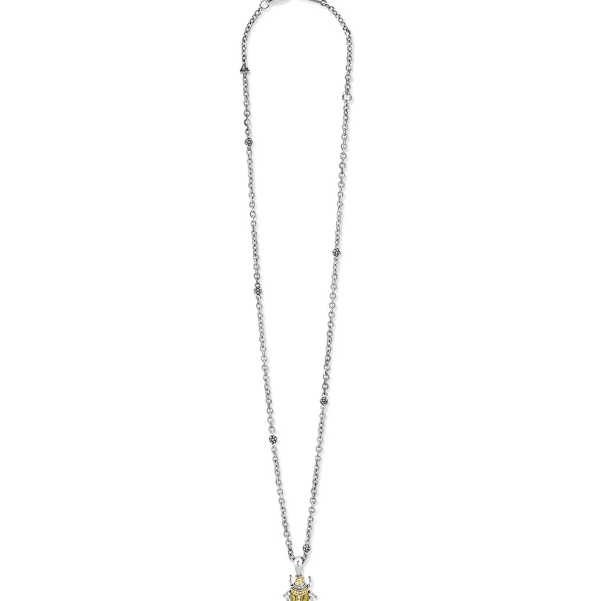 Sale LAGOS Olive Quartz Diamond Beetle Pendant Necklace