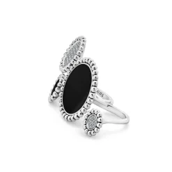 Store LAGOS Onyx And Diamond Circle Statement Ring
