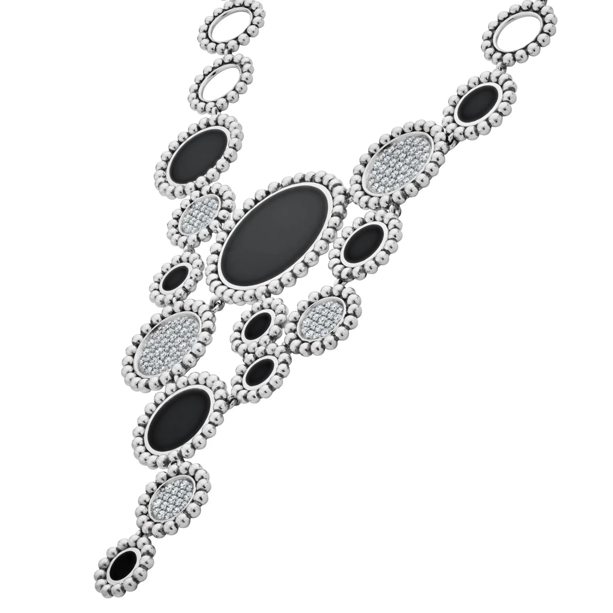 Online LAGOS Onyx And Diamond Statement Bib Necklace