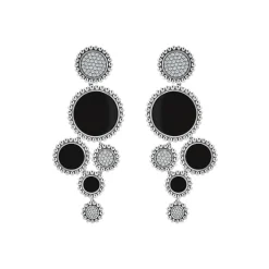 Fashion LAGOS Onyx And Diamond Statement Earrings