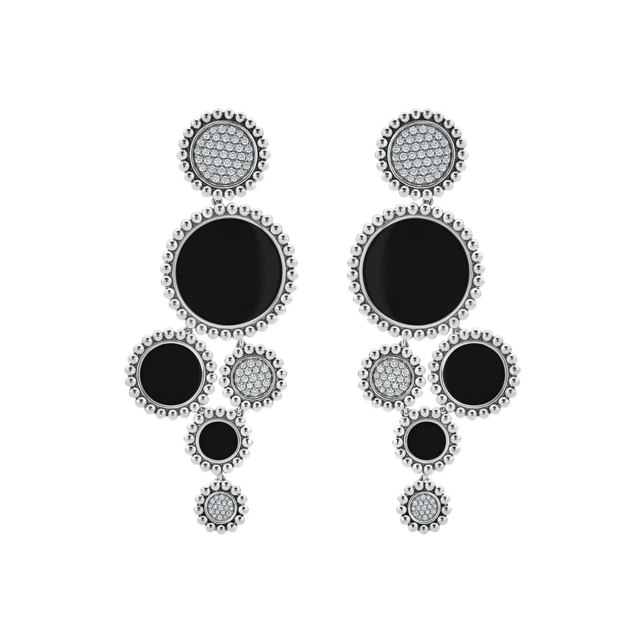 Fashion LAGOS Onyx And Diamond Statement Earrings