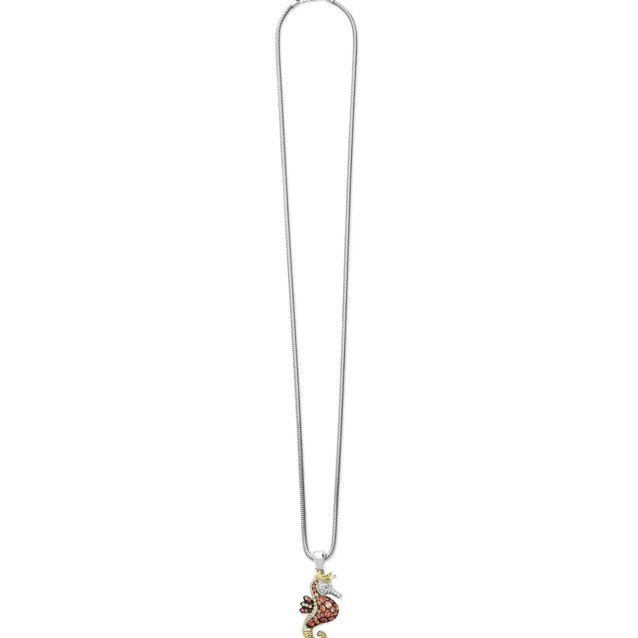 Sale LAGOS Orange Sapphire And Diamond Seahorse Pendant Necklace