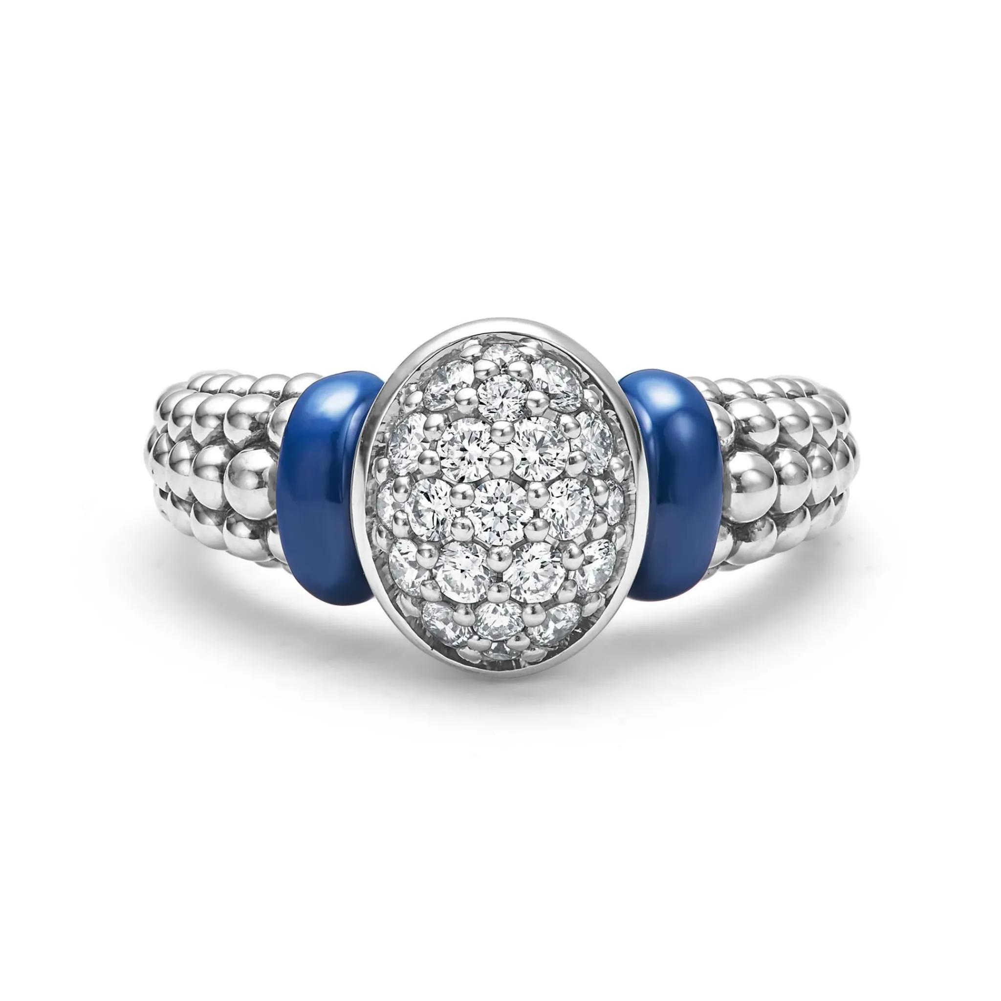 Best LAGOS Oval Ceramic Caviar Diamond Ring
