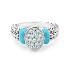 Cheap LAGOS Oval Ceramic Caviar Diamond Ring