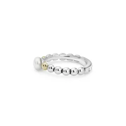 New LAGOS Pearl And Diamond Ring Gift Set