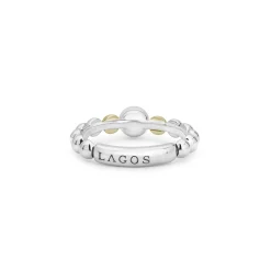 New LAGOS Pearl And Diamond Ring Gift Set