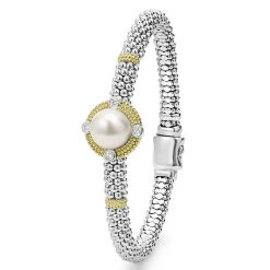 Clearance LAGOS Pearl Diamond Caviar Bracelet | 6Mm