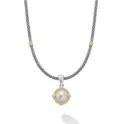 Sale LAGOS Pearl Diamond Earring And Necklace Gift Set