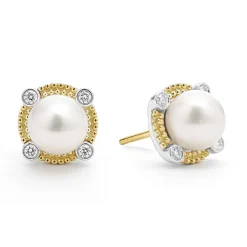 Sale LAGOS Pearl Diamond Earring And Necklace Gift Set
