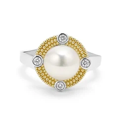 Shop LAGOS Pearl Diamond Ring