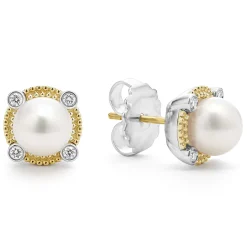 Best LAGOS Pearl Diamond Stud Earrings