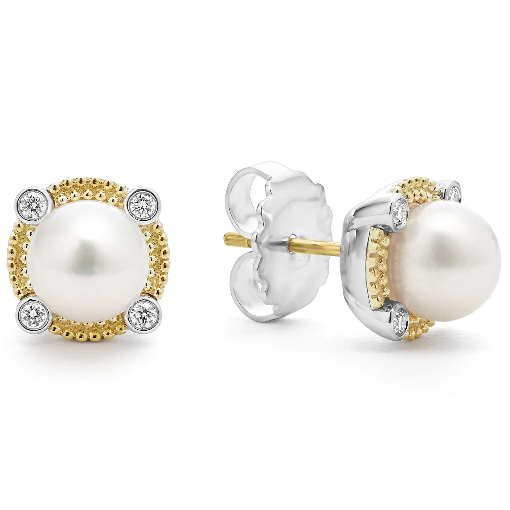 Best LAGOS Pearl Diamond Stud Earrings