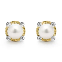 Best LAGOS Pearl Diamond Stud Earrings