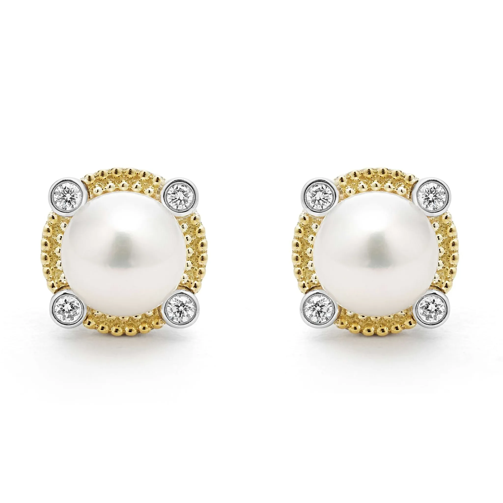 Best LAGOS Pearl Diamond Stud Earrings