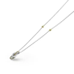 Clearance LAGOS Petite Two-Tone Knot Diamond Pendant Necklace