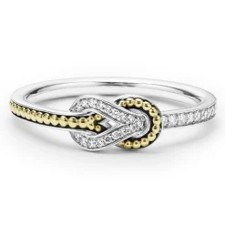 Fashion LAGOS Petite Two-Tone Knot Diamond Ring