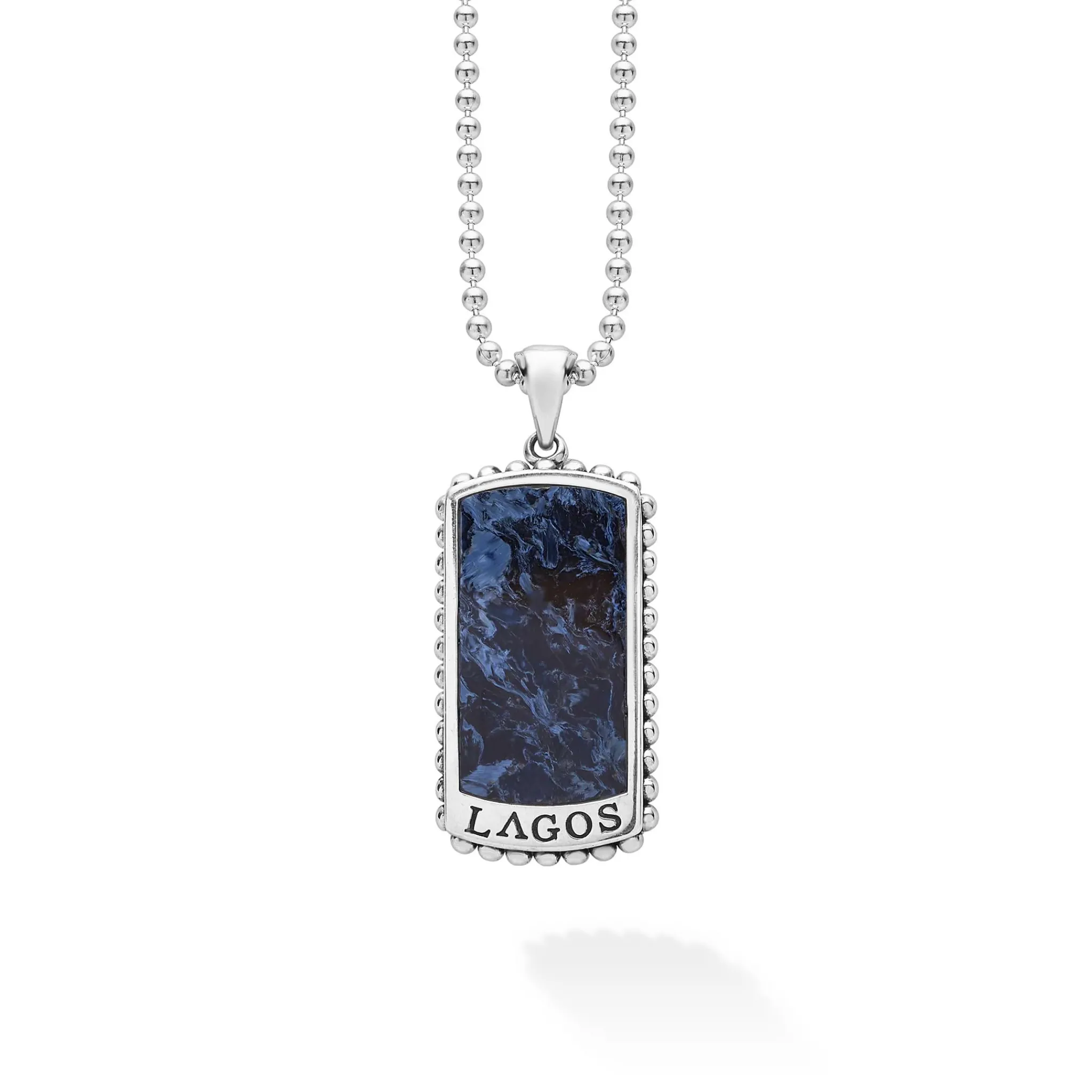 Hot LAGOS Pietersite Tag Amulet Necklace
