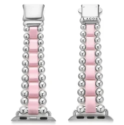 Fashion LAGOS Pink Ceramic And Stainless Steel Watch Bracelet-38-45Mm