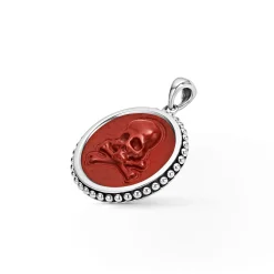 Online LAGOS Red Jasper Skull Crossbone Amulet