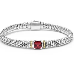 New LAGOS Rhodolite Garnet Caviar Bracelet | 6Mm