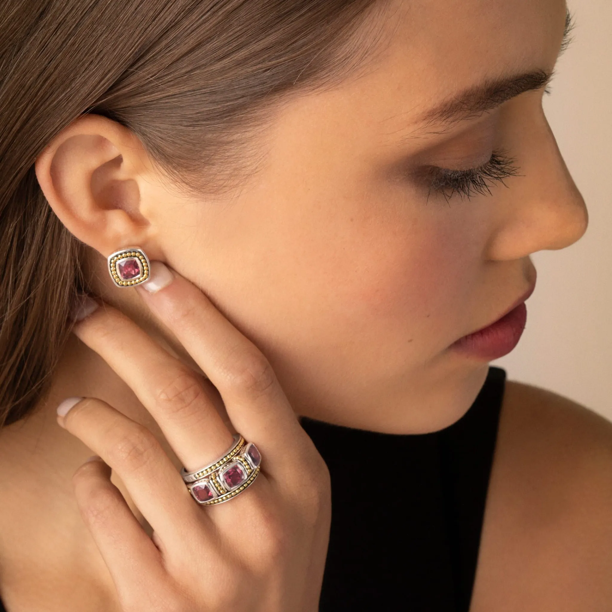 Hot LAGOS Rhodolite Garnet Stacking Rings